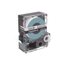 [T100X000BPM-BK] Casete de Etiquetas de Poliéster de Cinta Continua, Color Negro Sobre Blanco, Uso Interior/Exterior, 24 mm (0.94 Pulgadas) de Ancho x 9.1 Metros (29.86 Pies) de Largo | T100X000BPM-BK