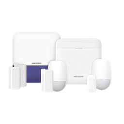[DS-PWA48-KSV2] (AX PRO) KIT de Alarma AX PRO con GSM (3G/4G) / Incluye: 1 Hub con bateria de respaldo / 2 Sensores PIR / 3 Contactos Magnéticos mini / 1 Control Remoto / 1 Sirena Inalambrica Exterior  / WiFi / Compatible con Hik-Connect P2P | DS-PWA48-KSV2