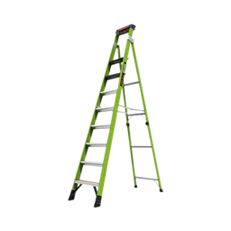 [SENTINEL10] Escalera de 3.05 m Capacidad máxima de 170 Kg, inclinada, de fibra de vidrio con almohadilla de pared giratoria. | SENTINEL10