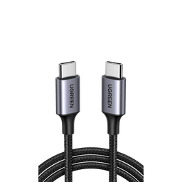 [50152] Cable USB-C a USB-C | 2 Metros (6.56 Pies) | Transferencia de Datos de 480 Mbps | Carga Rápida de Hasta 60W | QC 4.0/3.0/2.0 | PD3.0 | FPC | AFC | Protección Integrada | Caja de Aluminio | Nylon Trenzado | Color Negro | 50152