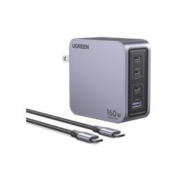 [25876] Cargador Rápido GaN / 160W Máximo / 3 USB-C + 1 USB-A / PD3.1 140W / PPS / UFCS / QC5 / Protecciones Múltiples / PC 94-V0 | 25876