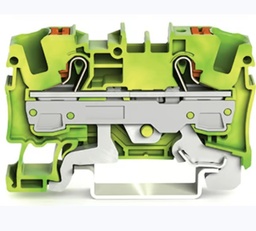 SSMELE 2206-1207 Borna de Tierra Serie 2206 / 2 Conductores / Sección 6 mm² / Push-in CAGE CLAMP® / Tecla de Accionamiento / Montaje Carril DIN 35x15 y 35x7.5 / Certificaciones ATEX IECEx AEx / Aplicaciones Ferroviarias y Áreas Peligrosas