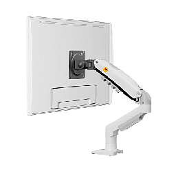 [F80NBW] Brazo Ajustable para Monitor Ergonómico / Compatible con Monitores de 17" - 30" / Capacidad de Peso hasta 9 kg / Rotación 360° / Inclinación +85° a  -30° / Giro 180° / Ajuste de Resorte de Gas / Color Blanco | F80NBW