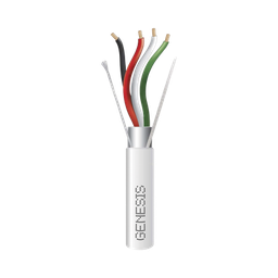 [2204-1101] Bobina de 305 Metros (1000 Pies) de Cable 4 x 22 AWG BLINDADO / RISER / Color Blanco / Para Aplicaciones de Audio, Seguridad y Control | 2204-1101