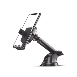 [60990B] Soporte de Celular para Automóvil con Ventosa / Diseño de Sujecion en Triangulo / Ajustable 270° / Rotable / Estirable / Amplia Compatibilidad con dispositivos de 4'' a 7'' / Color Negro | 60990B
