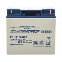 [PS-12180-NB2] Batería 12V, 18AH, Para Respaldo, Tecnologías AGM/VRLA, Diseño De Vida Útil 5 Años, Terminales Tipo NB2, Listada UL, Libre De Mantenimiento | PS-12180-NB2