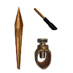 [TG-KIT-VAR15] Kit Básico para Tierra Física con Varilla de  5/8" de 1.5 m de Largo, Opresor y 10 Metros de Cable Negro  6 Awg. | TG-KIT-VAR15