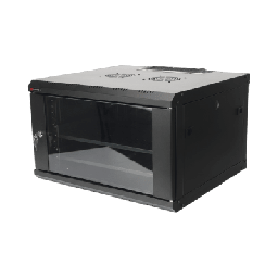 [PS06550G] Gabinete de Pared PRECISION 19 in 6UR (455mm) - Cristal Templado. Incluye: 2 Ventiladores y Panel Cepillo | PS06550G