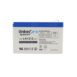 [LK1212] Batería de respaldo 12 V |  12 Ah |  AGM | Especial para Seguridad Electrónica | Vida útil 5 años | Terminales F1  + Adaptador F2 | LK1212