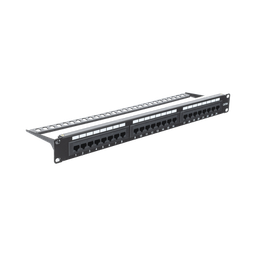 [LP-PP-605A] Panel de Parcheo de Impacto (110) UTP de 24 Puertos Cat6A, 19 Pulgadas (48.26 cm), con Barra para Organizar Cables y Espacio para Etiqueta | LP-PP-605A
