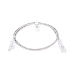 [LP-UT6-100-GY28] Cable de Parcheo Slim UTP Cat6 - 1 Metro (3.28 Pies), Gris, Diámetro Reducido (28 AWG) | LP-UT6-100-GY28