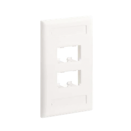 [CFPL4IWY] Placa de Pared Vertical Clásica, Salida Para 4 Puertos Mini-Com, Con Espacios Para Etiquetas, Color Blanco Mate | CFPL4IWY
