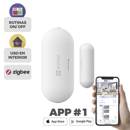 [CS-T2C] Contacto Magnético Inalambrico / Para Hub CS-A3 / Compatible con Kit de Alarmas EZVIZ CS-B1 / Uso en Interior / Protocolo Zigbee / | CS-T2C