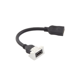 [MX-HD2.0-02] Adaptador HDMI con Pigtail Hembra-Hembra, Para Vídeo 720, 1080p, 4K UHD Compatible con Faceplates MAX Siemon de 2 Salidas, Color Blanco | MX-HD2.0-02