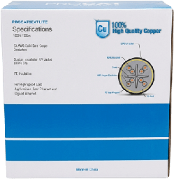 [PRO-CAT-6-EXT-LITE] Bobina de Cable 305 Metros (1000 Pies) Cat6+ Calibre 23, Climas Extremos, Color Negro, Sin Blindar, para Intemperie. | PRO-CAT-6-EXT-LITE