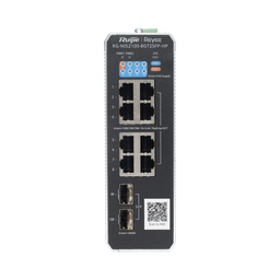 [RG-NIS2100-8GT2SFP-HP] Switch Industrial PoE+ hasta 300 watts , Ideal para temperaturas Extremas y protección contra descargas, 1 puerto PoE++ 60W y 7 puertos PoE+ 30W, 2 SFP Uplink | RG-NIS2100-8GT2SFP-HP