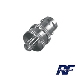 [RFB-1142] Adaptador en Línea  de Conector BNC Hembra a SMA Hembra / Radios Portátil Kenwood, Uniden, Níquel/ Oro/ Teflón. | RFB-1142