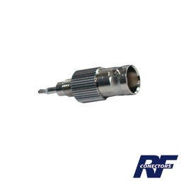 [RFB-1141] Adaptador en Línea, de Conector BNC Hembra a Plug para Fono, Níquel/ Oro/ Teflón. | RFB-1141