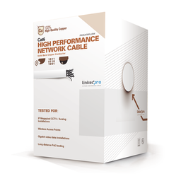 [PRO-CAT-6-PLUSW] Bobina de Cable de 305 Metros (1000 Pies) de Cable Cat6 de Alto Desempeño, Super Flexible, UL, Cobre, Color Blanco, para Aplicaciones de Video Vigilancia y Redes de Datos | PRO-CAT-6-PLUSW