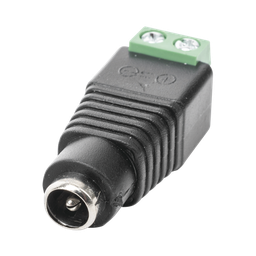 [JR-53] Adaptador Hembra Tipo Jack de 3.5 mm Polarizado de 12 Vcc / Terminales Tipo Tornillo / Polarizado (+/-) / Ideal para Cámaras de Video Vigilancia | JR-53
