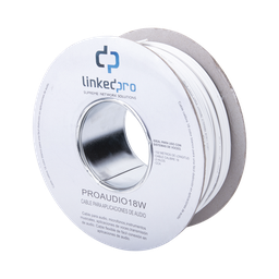 [PRO-AUDIO-18W] Bobina de 152 mts para Salidas de Audio como Bocinas / Calibre 18 en 2 Hilos / Color Blanco / Tipo CCA | PRO-AUDIO-18W