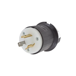 [HUB-HBL2311] Clavija Industrial con Bloqueo de Media Vuelta / 20 A 125 V CA / 2 Polos 3 Hilos / Color Blanco y Negro / Nema L5-20P. | HUB-HBL2311