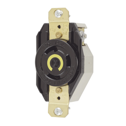 [HUB-HBL-2610] Receptáculo de Media Vuelta Industrial 30 A 125 V CA 2 Polos 3 Hilos (Nema L5-30R) Color Negro | HUB-HBL-2610