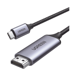 [50570] Cable USB-C 3.1 a HDMI 4K | 1.5 Metros (4.92 Pies) | Compatible con Thunderbolt 3 & 4 | Adaptador Tipo-C a HDMI | 4k@60Hz | Soporta Modo Espejo y Modo Extendido | Carcasa de Aluminio | Nylon Trenzado | Conector Niquelado | Blindaje Multicapa | 50570