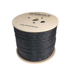 [EP-CAT-5E-V2P] Bobina de Cable Siamés Cat5e CCA + 2 Cables Gruesos (16 AWG) para Alimentar Cámaras Más Lejos / 305 Metros (1000 Pies) / Instalación en Exterior / Uso Industrial para Climas Extremos | EP-CAT-5E-V2P