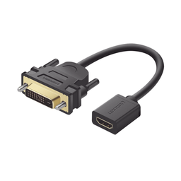[20118] Convertidor DVI Macho a HDMI Hembra | Bidireccional | DVI 24+1 | 1080P@60Hz | Cable de 22 cm (8.66 Pulgadas) | Negro | 20118