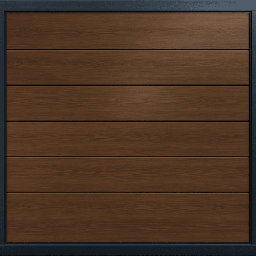 [APDOOR-188B] Puerta de Garage de Alta Calidad / Linea Central / Imitacion madera / oscura / 18x8 pies / AISLADA / Estilo Americana. | APDOOR-188B