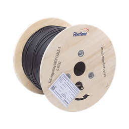 [IC-FIG8A2-1C] Carrete de 1 km de Fibra Óptica Aérea Mini Figura 8 G.657A2 Tipo Drop, Monomodo de 1 Hilo (Unifibra), Color Negro, Span 80 | IC-FIG8A2-1C
