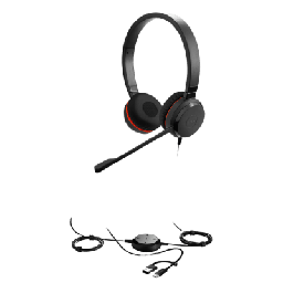 [EVOLVE-30II-DUO-UC-USBC/A] Jabra Evolve 30 II Duo con conexión USB C/A y 3.5mm, micrófono con cancelación de ruido y controlador en el cable con botones e indicadores LED (5399-829-369)) | EVOLVE-30II-DUO-UC-USBC/A