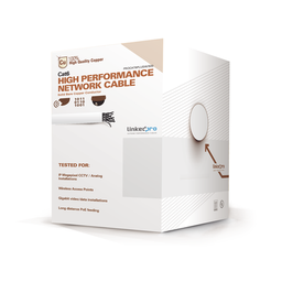 [PRO-CAT-6-PLUS-W/500] Bobina de Cable de 152 Metros (500 Pies) Cat6+ Calibre 23 Alto Desempeño, Super Flexible, UL, Color Blanco, para Aplicaciones de Video Vigilancia y Redes de Datos | PRO-CAT-6-PLUS-W/500