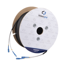 [EF-300-SC] Carrete de Fibra Óptica Monomodo con Conectores SC-SC Duplex, Reforzada con Kevlar, de 300 Metros (984.25 Pies), Para Instalaciones Subterráneas por Tubería | EF-300-SC