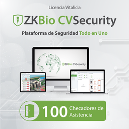 [ZKCVTAP100] Licencia para ZKBio CVsecurity permite gestionar hasta 100 dispositivos para tiempo y asistencia | ZKCVTAP100
