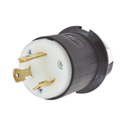 [HUB-HBL-2611] Clavija Industrial con Bloqueo de Media Vuelta / 30 A 125 V CA / 2 Polos 3 Hilos / Color Blanco y Negro / Nema L5-30P. | HUB-HBL-2611