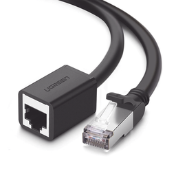 [11281] Cable de Extensión Cat6 RJ45 F/UTP / Macho a Hembra / 2 Metros (6.56 Pies) / Método de Conexión 568B / Velocidad de Transmisión 1000Mbps / Ancho de Banda del Canal 250MHz / Caja de Cobre / Negro | 11281