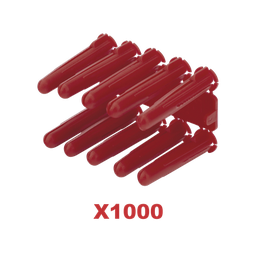 [TP-2X-1000] Taquete de 1/4  plástico paquete de 1000 piezas para fijar objetos con tornillo en muros y techos de concreto o superficies sólidas, compatible con tornillo TH10X de 10 x 1 1/2"  (1103-14000) | TP-2X-1000
