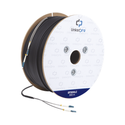 [EF-300-LC] Carrete de Fibra Óptica Monomodo con Conectores LC-LC Duplex, Reforzada con Kevlar, de 300 Metros (984.25 Pies), Para Instalaciones Subterráneas por Tubería | EF-300-LC