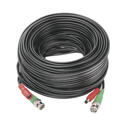 [DIY-20M-4K] Cable Coaxial (BNC RG59) + Alimentación / SIAMES / 20 Metros (65.62 Pies) / Aleación Cobre + Aluminio CCA / Para Cámaras 4K / Uso Interior y Exterior | DIY-20M-4K
