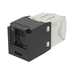 [CJH688TGBL] Conector Jack RJ45 Estilo TG con Ventana, Mini-Com, Categoría 6, de 8 Posiciones y 8 Cables, Color Negro | CJH688TGBL