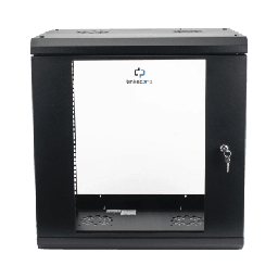 [SR1912LH3GA] Gabinete de Pared con Puerta de Cristal Templado, 455mm de Profundidad, 12U Rack de 19'', Acero Reforzado | SR1912LH3GA