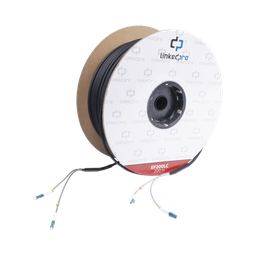 [EF-200-LC] Carrete de Fibra Óptica Monomodo con Conectores LC-LC Duplex, Reforzada con Kevlar, de 200 Metros (656.17 Pies), Para Instalaciones Subterráneas por Tubería | EF-200-LC