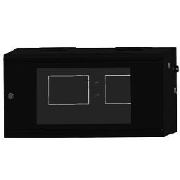 [SR-19-06-GAPV5] Gabinete Rackeable de Pared / 6U / 19 Pulgadas / Puerta de Cristal / Abatible 120° / Carga 80 kg / Ventilación 120 mm | SR-19-06-GAPV5