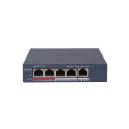 [DS-3E1105P-EI] Switch Monitoreable PoE+ / 4 puertos 100 Mbps PoE+ / 1 Puerto 100 Mbps Uplink / PoE hasta 250 Metros / 60 Watts / Conexión Remota desde Hik-PartnerPro | DS-3E1105P-EI