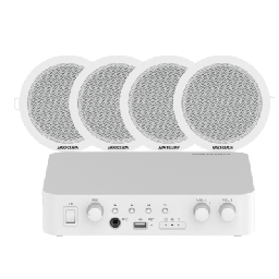 [DSQAEKIT0206/ST] Kit de amplificador compatible con Spotify | bluetooth | 4 altavoces para plafón | sistema 100v | 2 canales con control de volumen independiente | música ambiental | DSQAEKIT0206/ST