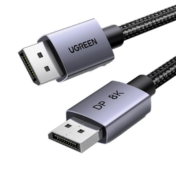 [25906] Cable DisplayPort 1.4 | 3 Metros (9.84 Pies) | Resolución 8K@60Hz | Blindaje Interno Múltiple | 3D/HDR+/HDCP | 32.4 Gbps | FreeSync G-Sync | Certificado VESA | Núcleo de Cobre Estañado | Malla de Nylon | Carcasa de Aluminio | 25906