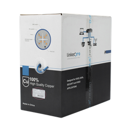 [PRO-CAT6-R] Bobina de Cable de 305 Metros (1000 Pies) Cat6+, CMR, Calibre 23 Alto Rendimiento, ETL, UL, Color Azul, Super Flexible, para Aplicaciones de Video Vigilancia, Video HD, y Redes de Datos. Uso Interior. | PRO-CAT6-R