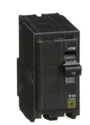 SSMELE Interruptor termomagnético mini Square D de 2 polos, 15A, 10kA, 120/240V, enchufable Mod: QO215